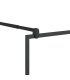 Mampara ducha con estante vidrio ESG y aluminio negro 115x195cm