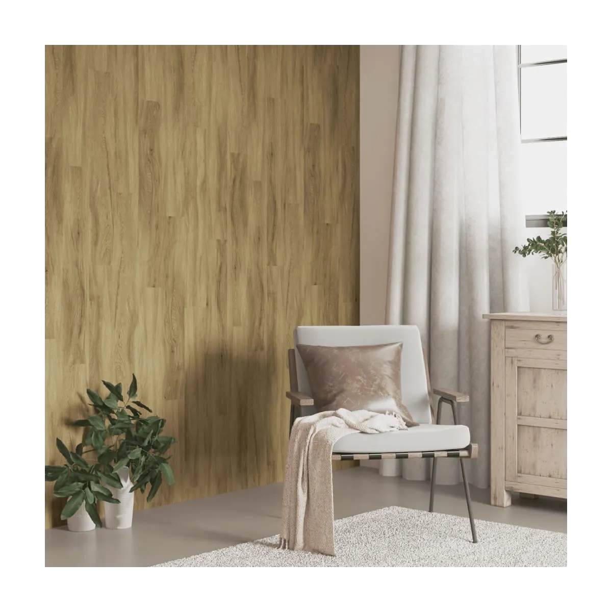 Paneles de pared con aspecto de madera PVC marrón 4,12 m²