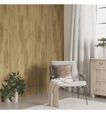 Paneles de pared con aspecto de madera PVC marrón 4,12 m²