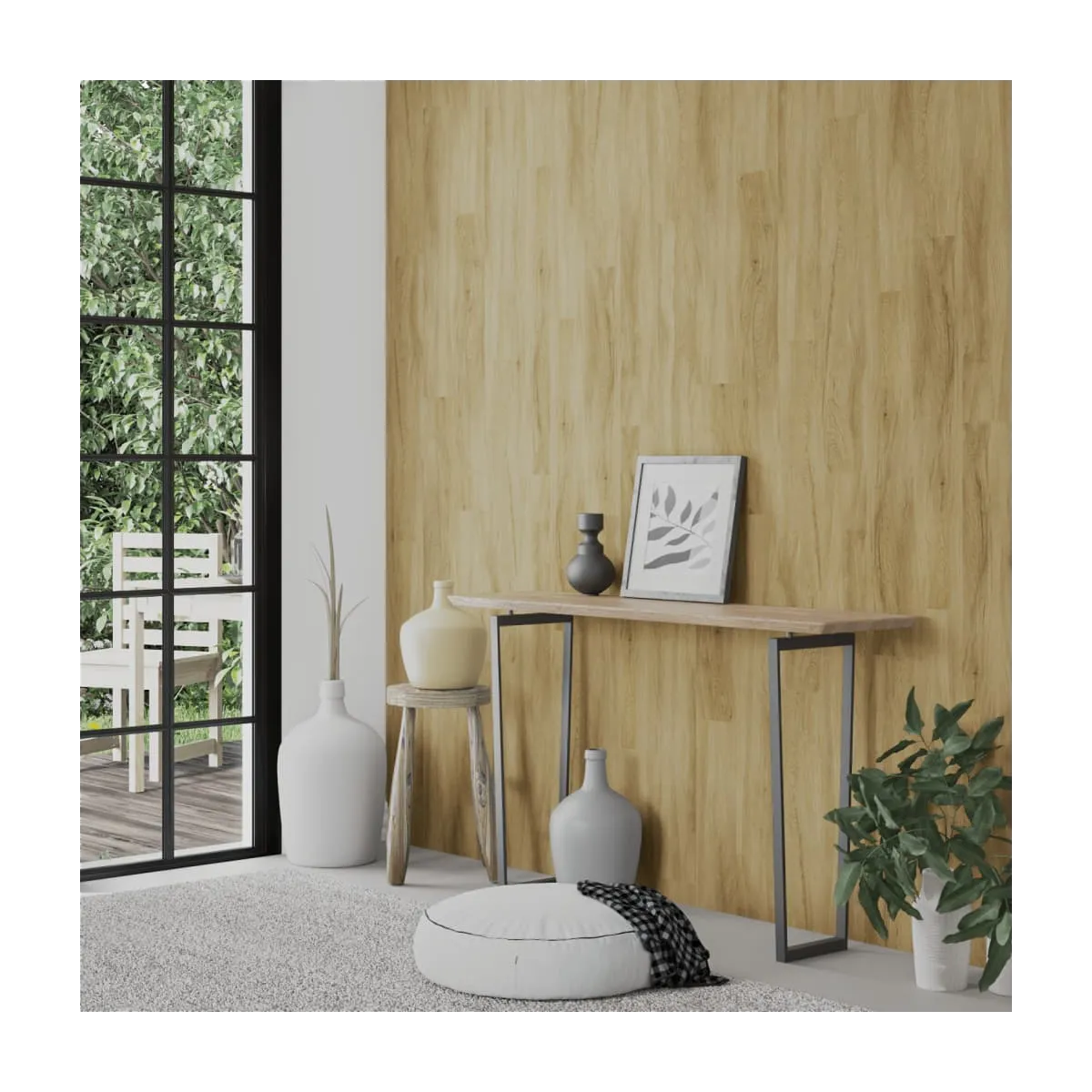 Paneles de pared con aspecto de madera PVC marrón 4,12 m²