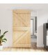 Puerta corredera con herrajes madera maciza de pino 100x210 cm