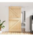 Puerta corredera con herrajes madera maciza de pino 100x210 cm