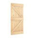 Puerta corredera con herrajes madera maciza de pino 100x210 cm