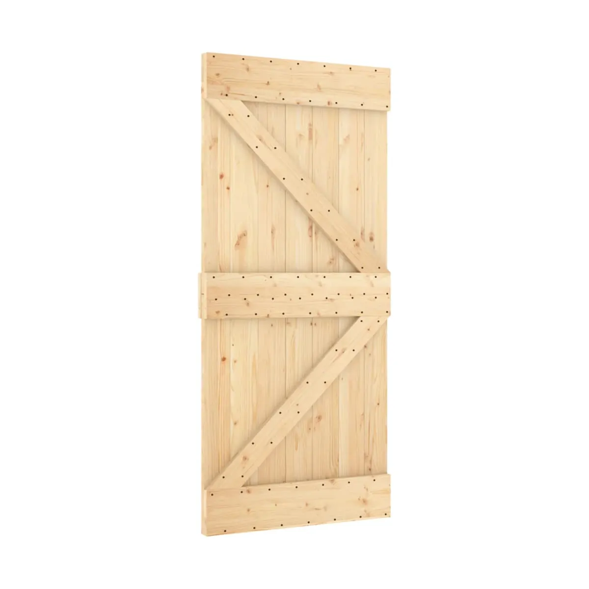 Puerta corredera con herrajes madera maciza de pino 100x210 cm