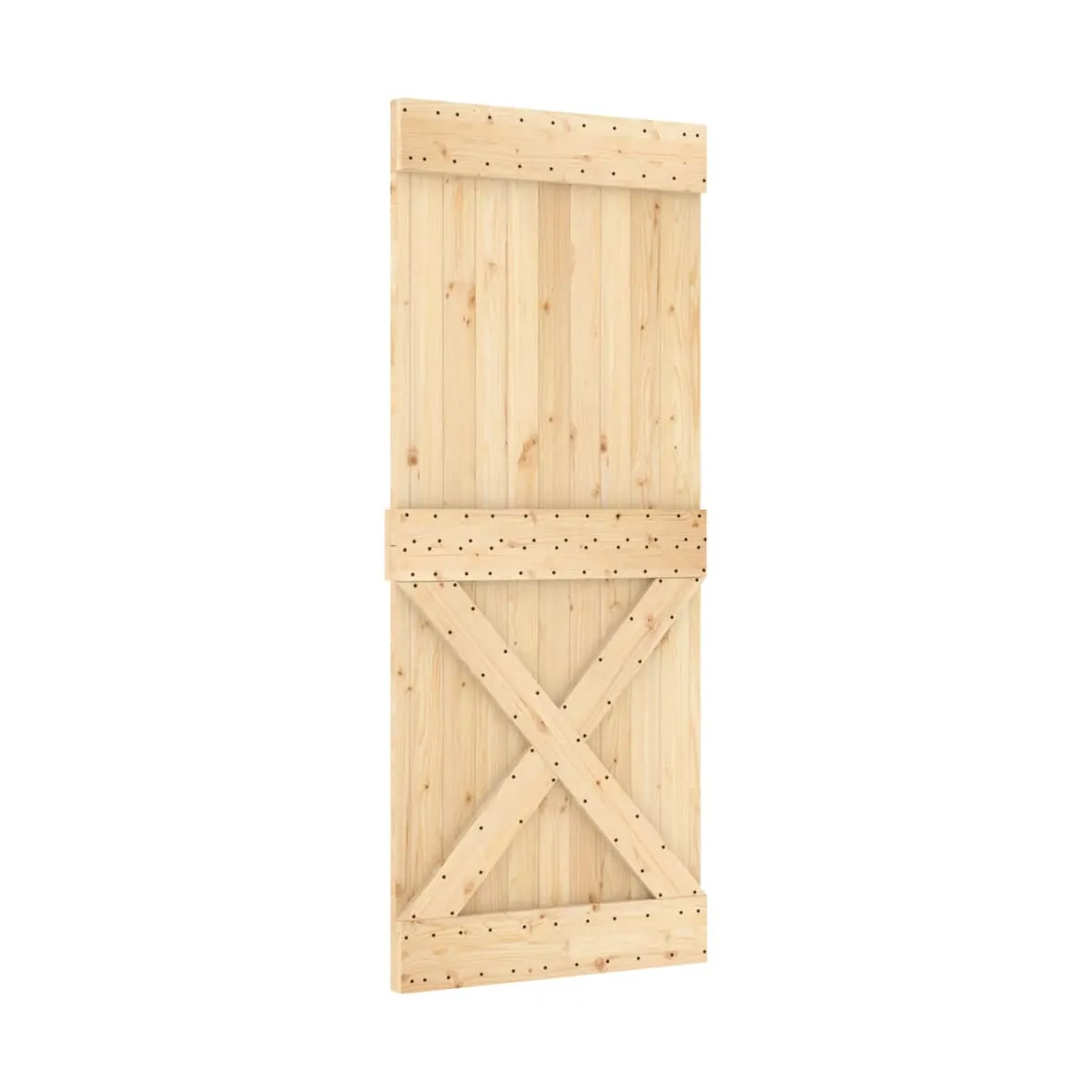 Puerta corredera con herrajes madera maciza de pino 100x210 cm