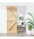 Puerta corredera con herrajes madera maciza de pino 80x210 cm