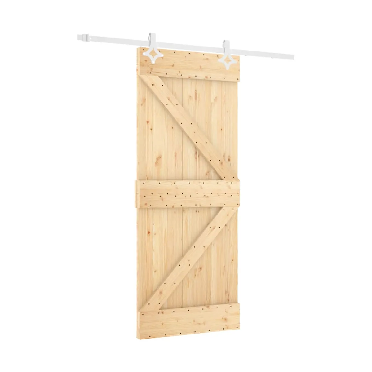 Puerta corredera con herrajes madera maciza de pino 80x210 cm