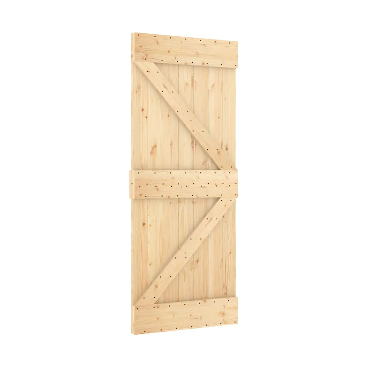 Puerta corredera con herrajes madera maciza de pino 80x210 cm