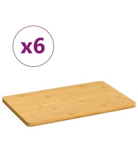 Platos de desayuno 6 uds bambú 22x14x0,8 cm