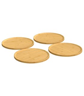 Platos para pizza 4 uds bambú Ø32x1,5 cm
