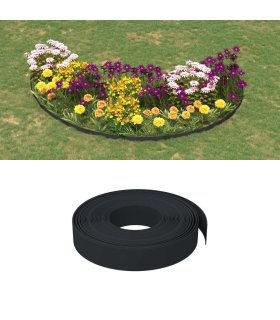 Borduras de jardín 2 uds polietileno negro 10 m 10 cm