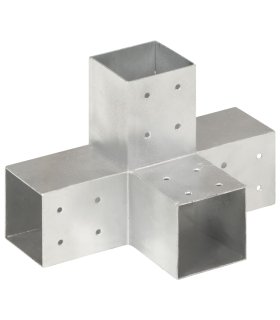 Conector de postes en forma de X metal galvanizado 81x81 mm