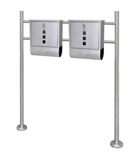 2 buzones con soporte de acero inoxidable