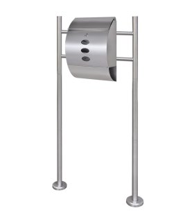 Buzón con soporte de acero inoxidable
