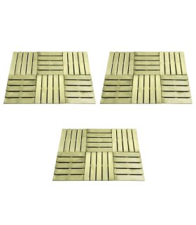 Baldosas de porche 18 unidades madera verde 50x50 cm