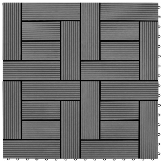 Baldosas de porche de WPC 30x30 cm 2 m² gris 22 unidades