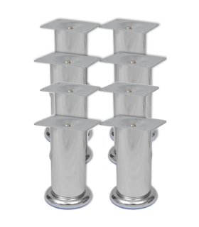 8x Patas de sofá redondas cromadas 120 mm