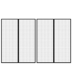 Mosquiteras para puerta bloque magnético 2 uds negro 230x160 cm