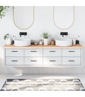 Encimera de baño madera maciza sin tratar 200x50x(2-6) cm