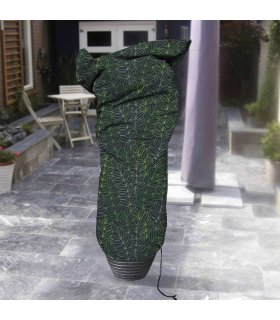 Capi Cubierta para plantas pequeña estampado negro y verde