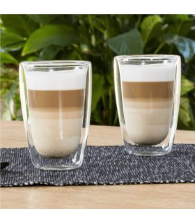 HI Juego de vasos para café macchiato 2 unidades transparente 400 ml