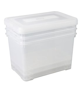 Curver Juego de cajas de almacenamiento Handy transparente 3x65 l