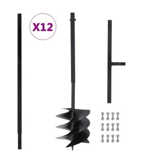 Taladro de tierra con mango 250 mm tubo de extensión 12 m acero