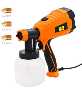 Pistola de pintura eléctrica con 3 tamaños boquilla 500W 800ml