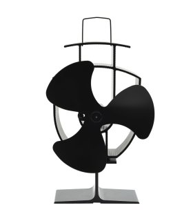 Ventilador de estufa accionado por calor 3 aspas negro