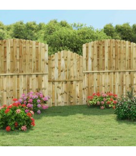 Puerta de valla de madera de pino impregnada 100x150 cm