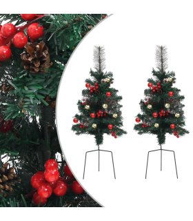 Árboles de Navidad artificiales de camino 2 uds PVC 76 cm