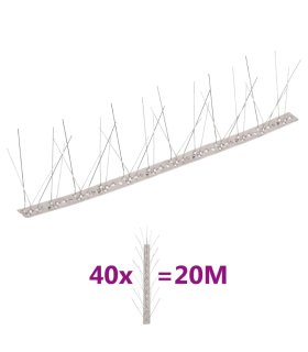 Set de 40 hileras pinchos contra pájaros y palomas 5 filas 20 m