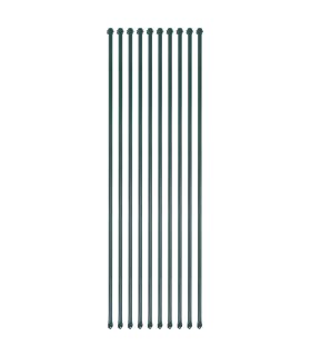 Postes de jardín 10 unidades 1,5 m metal verde