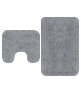 Conjunto de alfombras de baño de tela 2 piezas gris