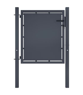 Puerta de jardín de acero gris antracita 100x100 cm