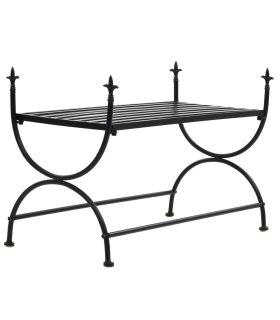 Banco de estilo vintage metal 83x42x55 cm negro
