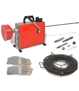 Máquina para limpieza de tuberías 250 W 15mx16mm 4,5mx9,5mm