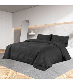 Juego de funda nórdica microfibra ligera negro 135x200 cm