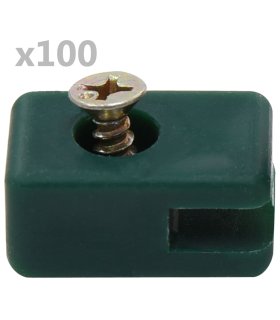 Soporte de alambre valla de jardín con tornillo 100 sets verde