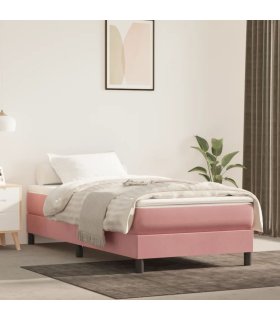 Colchón de muelles ensacados terciopelo rosa 80x200x20 cm