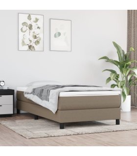 Colchón de muelles ensacados tela gris taupe 90x190x20 cm