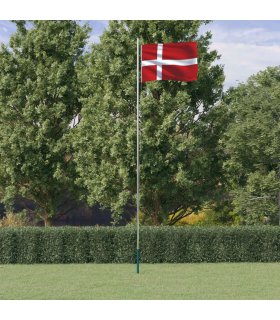 Mástil y bandera de Dinamarca aluminio 6,23 m