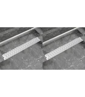 Desagüe lineal de ducha 2 piezas 830x140 mm acero inoxidable