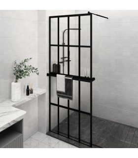 Mampara ducha ESG con estante negro