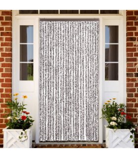 Cortina mosquitera de chenilla marrón y beige 100x220 cm