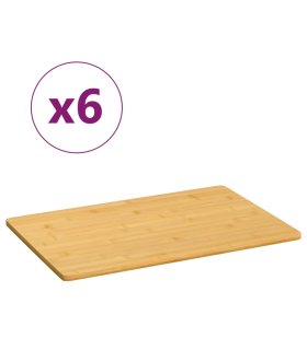 Platos de desayuno 6 uds bambú 35x23x0,8 cm