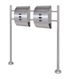 Conjunto de 2 buzones con soporte de acero inoxidable