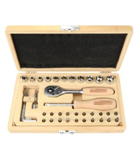 Brüder Mannesmann Set de llaves de vaso de 41 piezas bambú