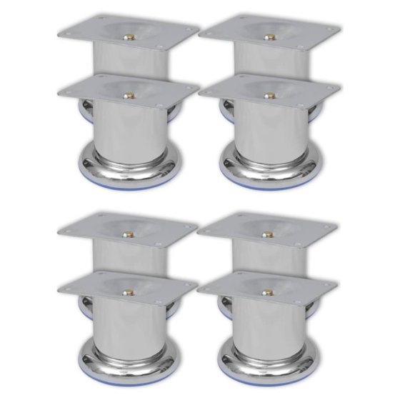 Patas de sofá 8 unidades redondas cromadas 60 mm