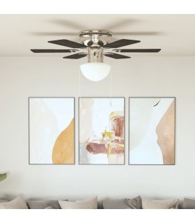 Ventilador de techo adornado con lámpara 82 cm marrón oscuro